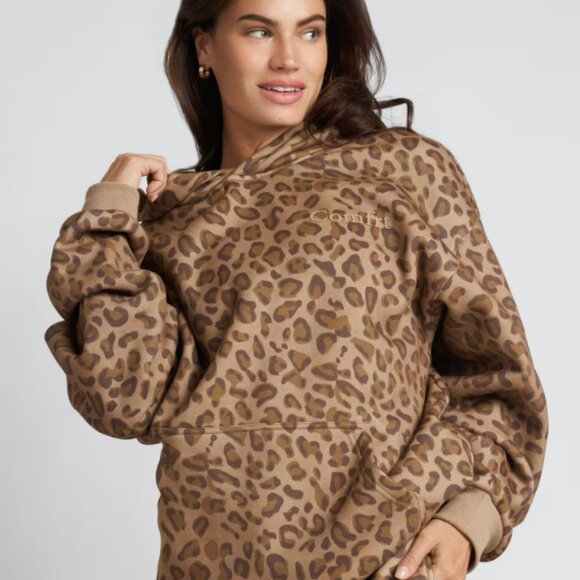 Comfrt Leopard Print Hoodie Medium Oversized - Picture 1 of 3